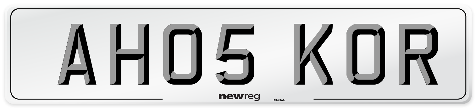 AH05 KOR Number Plate from New Reg